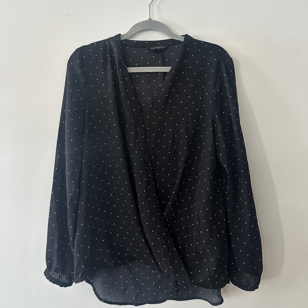 Chic Black Polka Dot Blouse